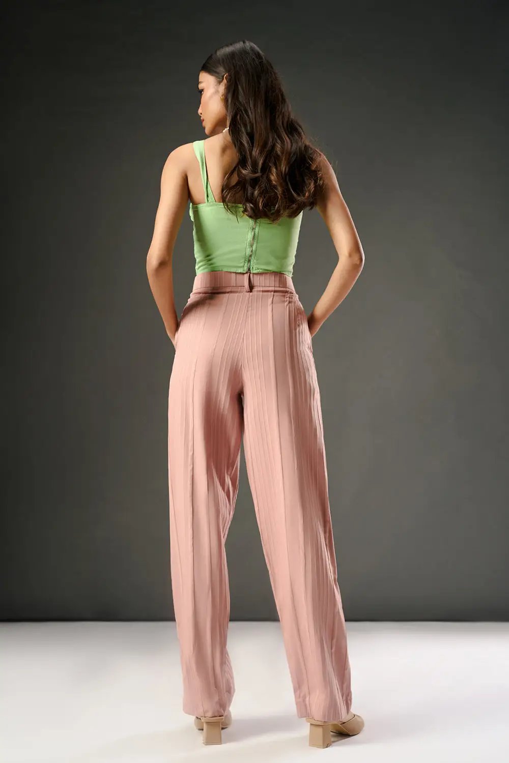 Blush Petal Women's Textured Korean Pants