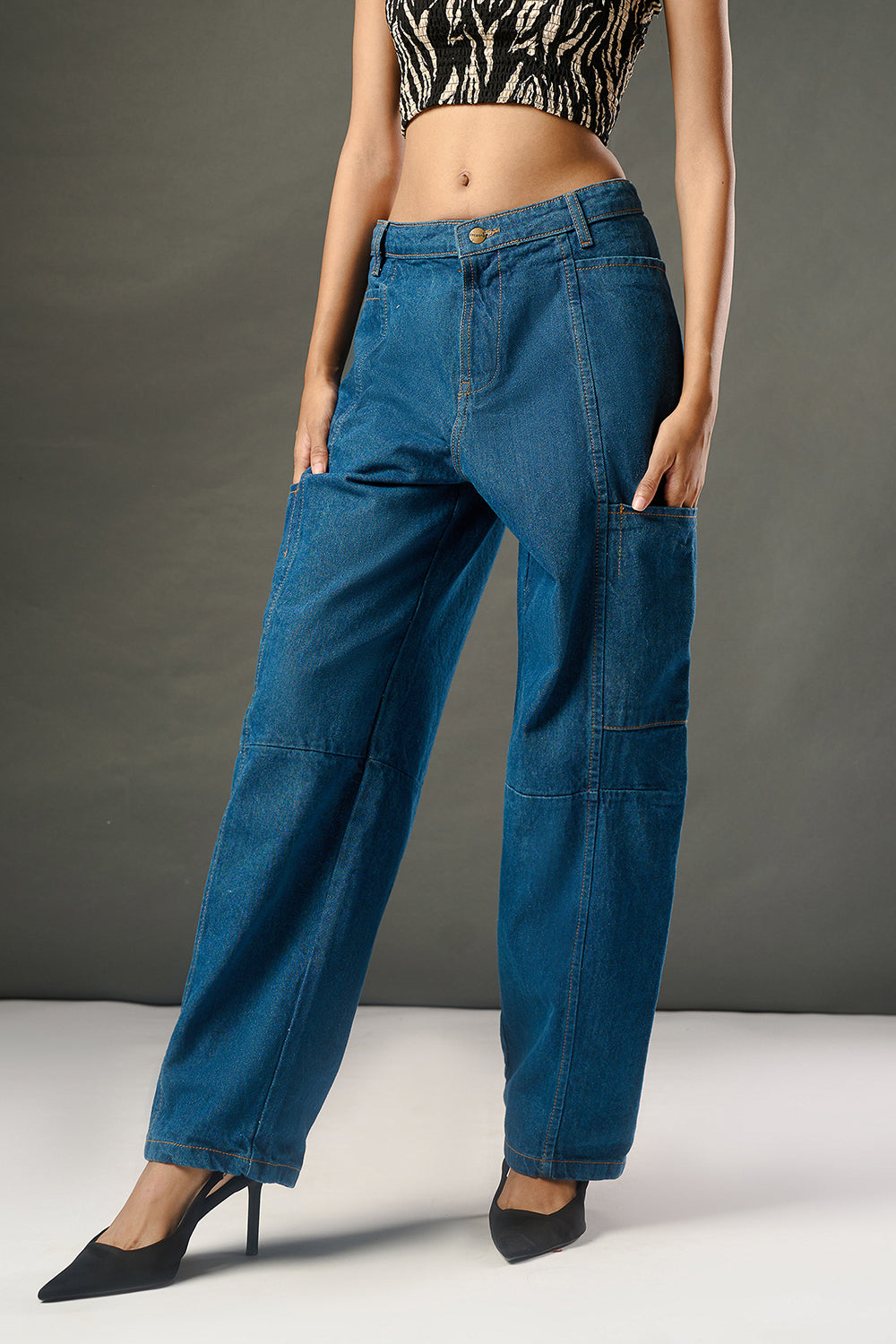 Electric Blue Baggy Fit Jeans