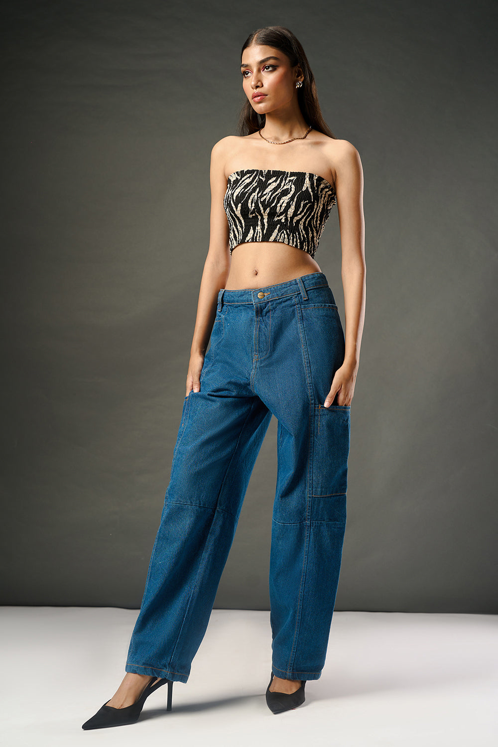 Electric Blue Baggy Fit Jeans