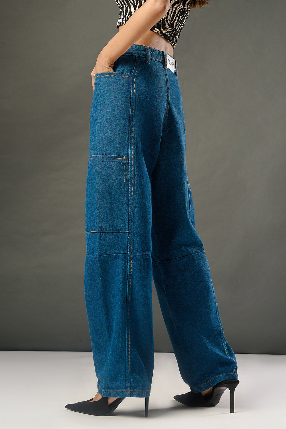 Electric Blue Baggy Fit Jeans