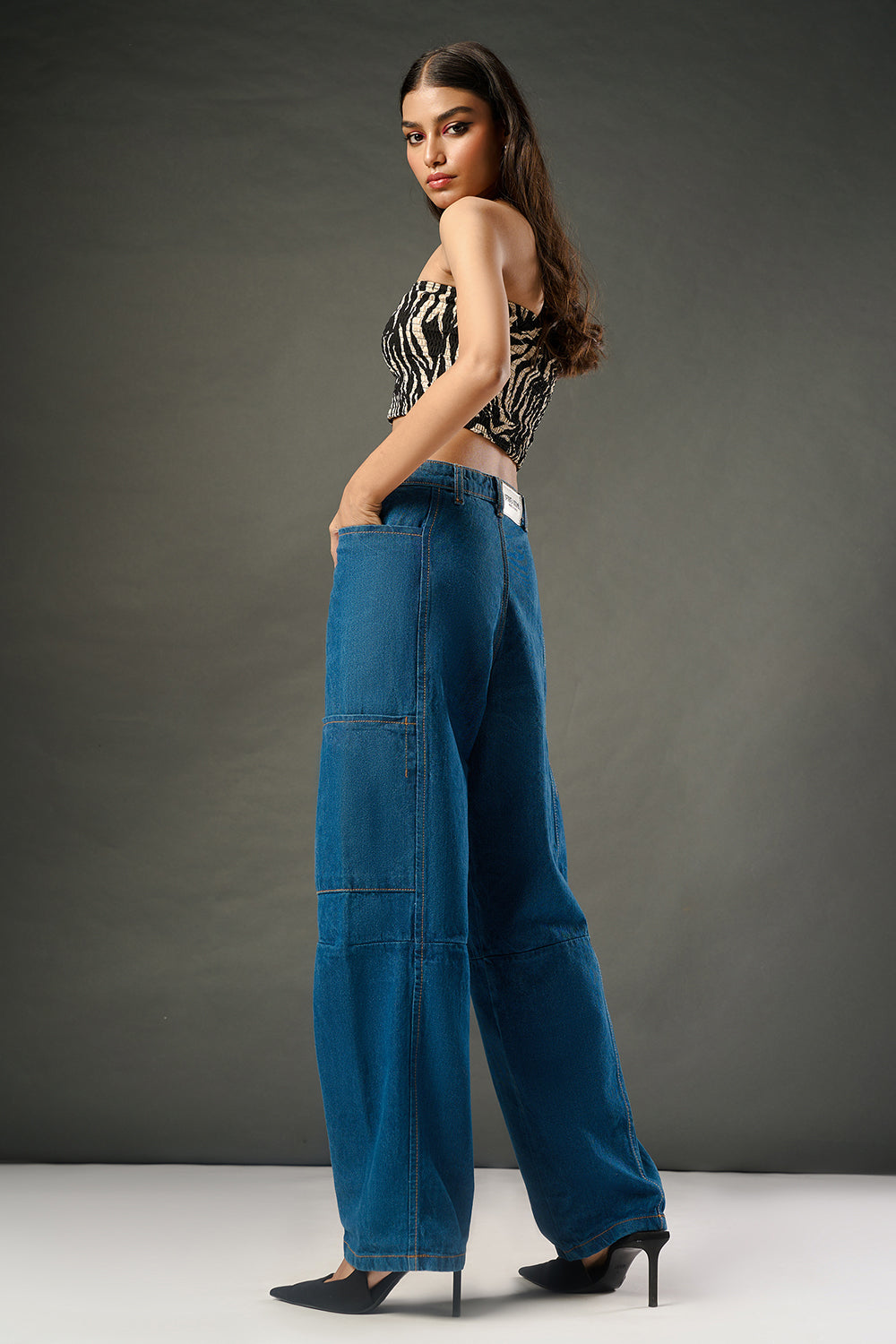 Electric Blue Baggy Fit Jeans