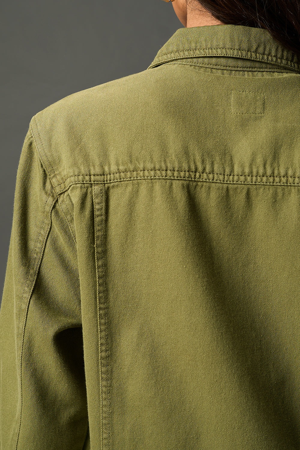 Olive Revive Denim Trucker Jacket