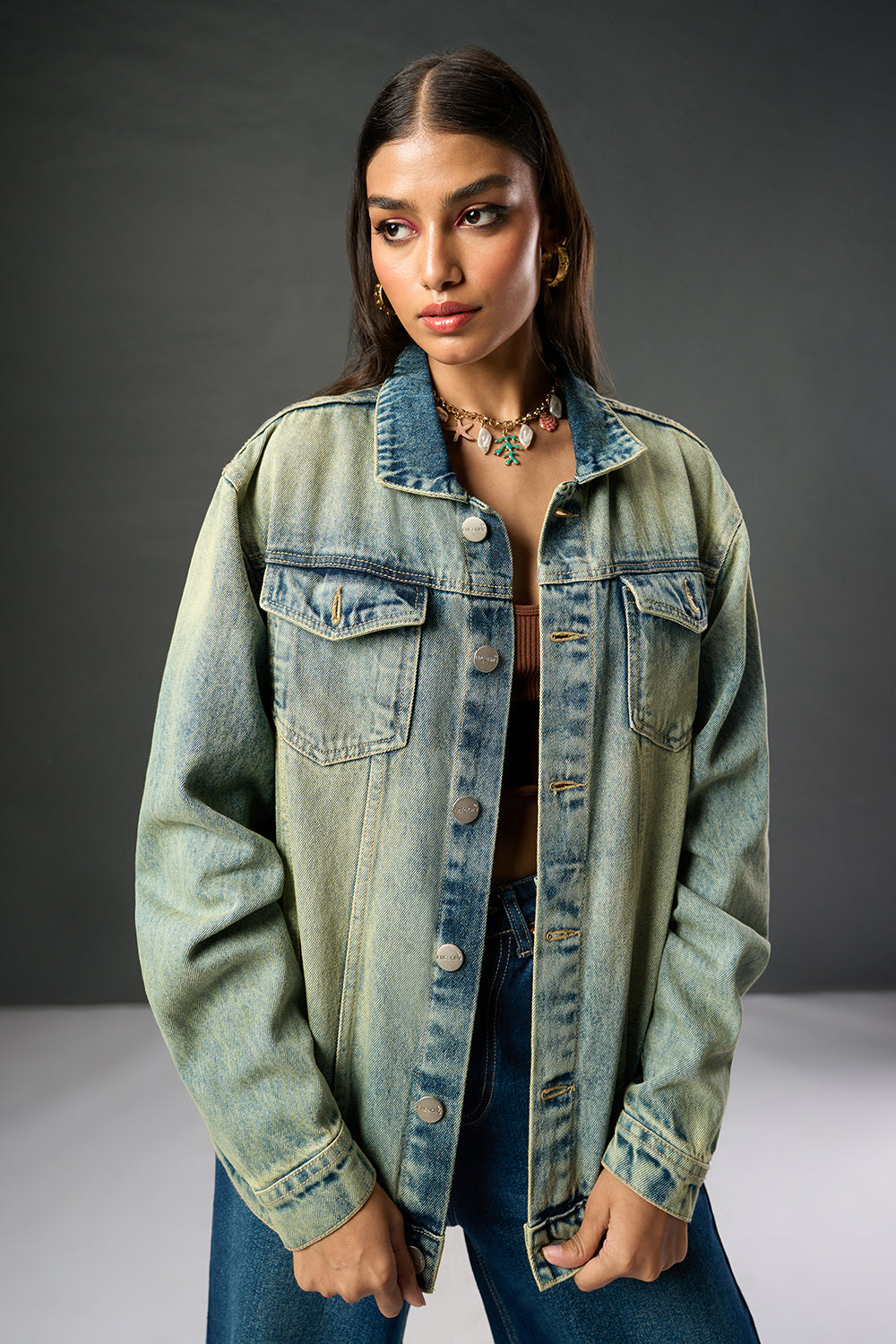 Urban Swirl Women's Denim Trucker Jacket