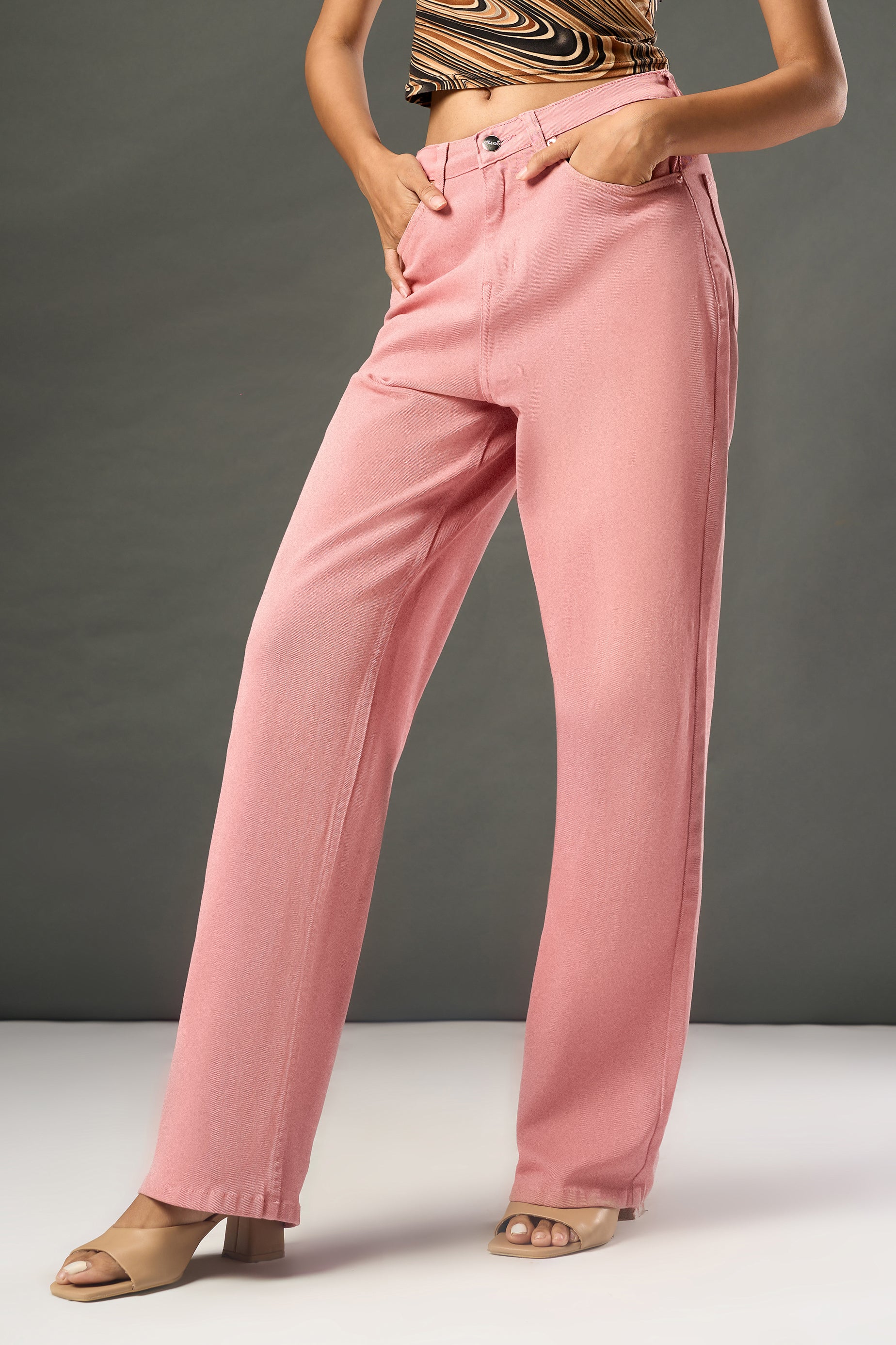 Sakura Pink Straight Fit Jeans