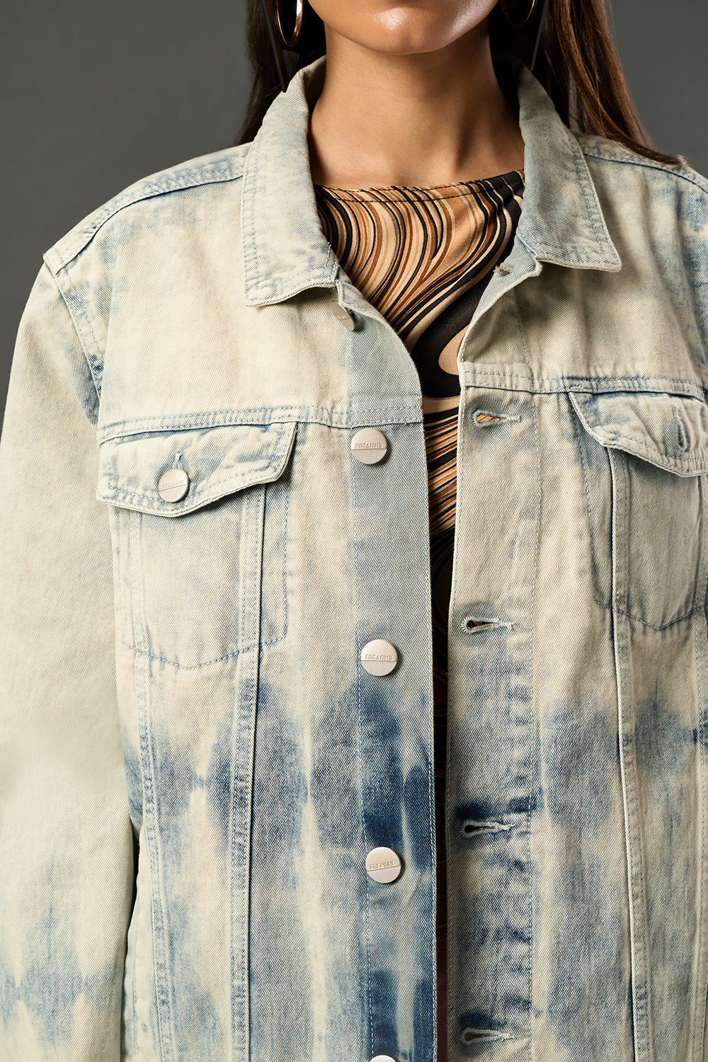 Waves of Blue Denim Trucker Jacket