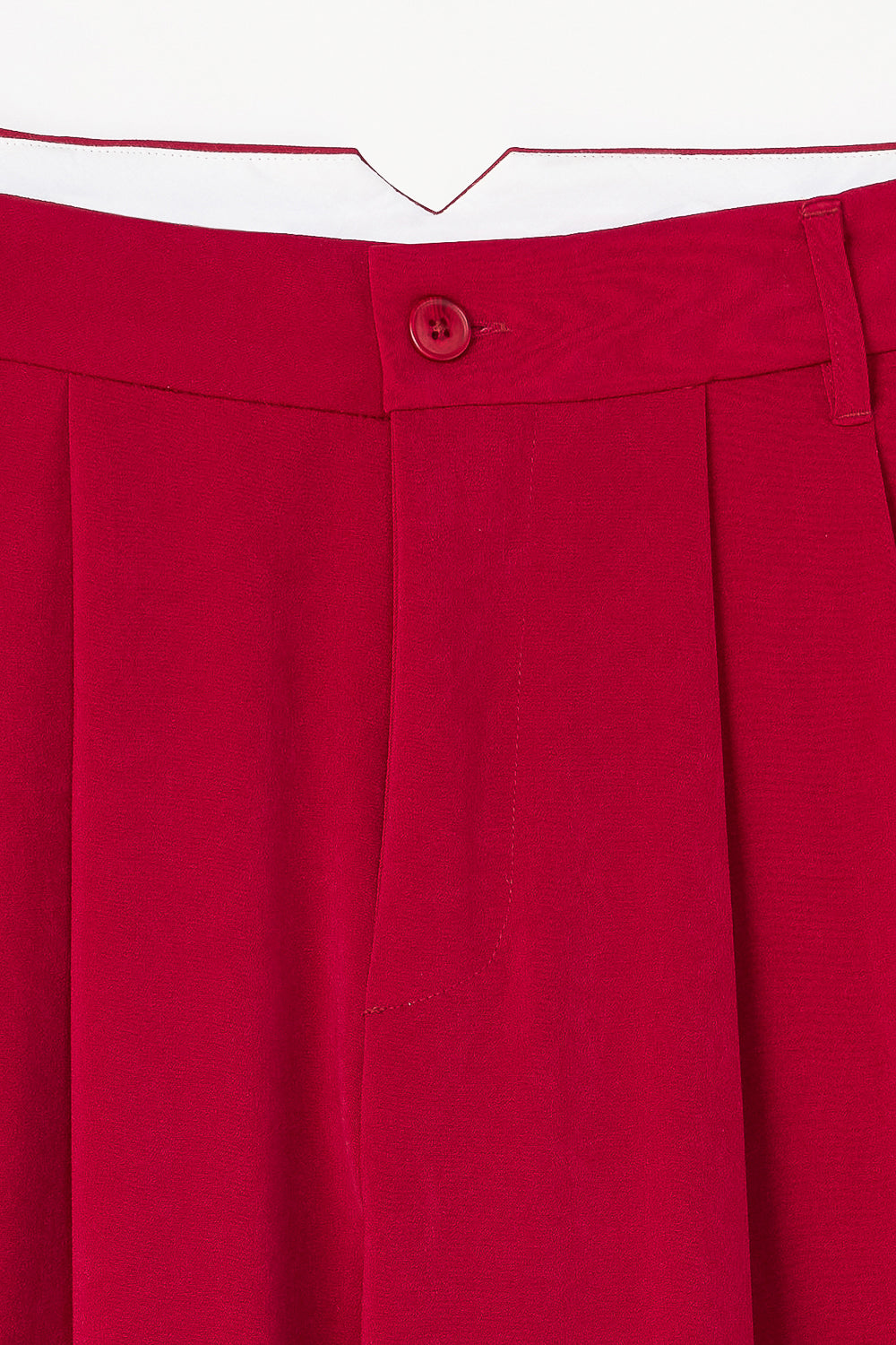 Deep Red Flared Formal Korean Pants