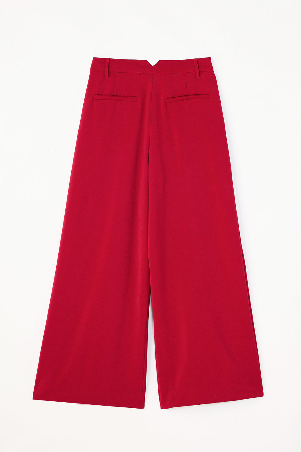 Deep Red Flared Formal Korean Pants