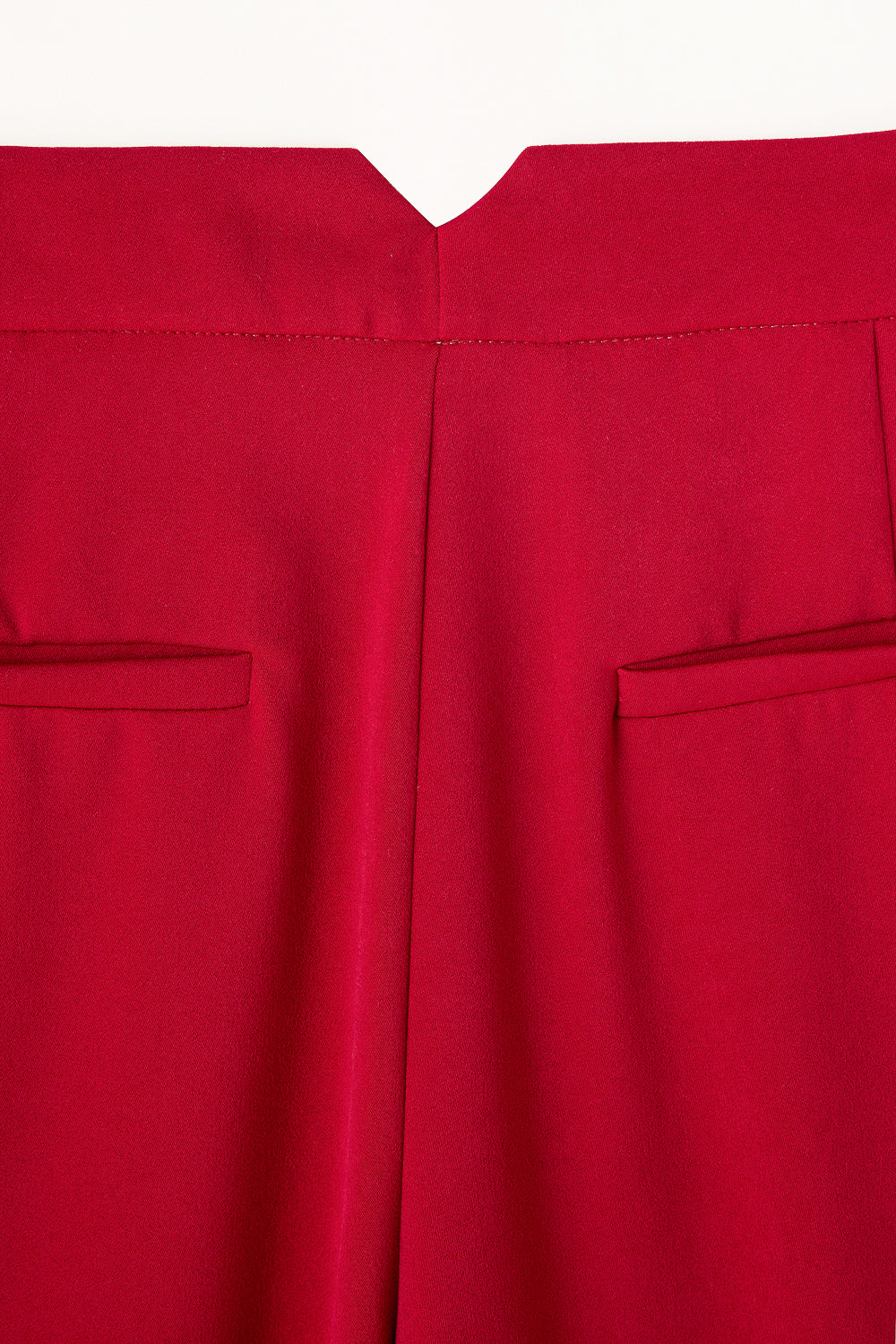 Deep Red Flared Formal Korean Pants