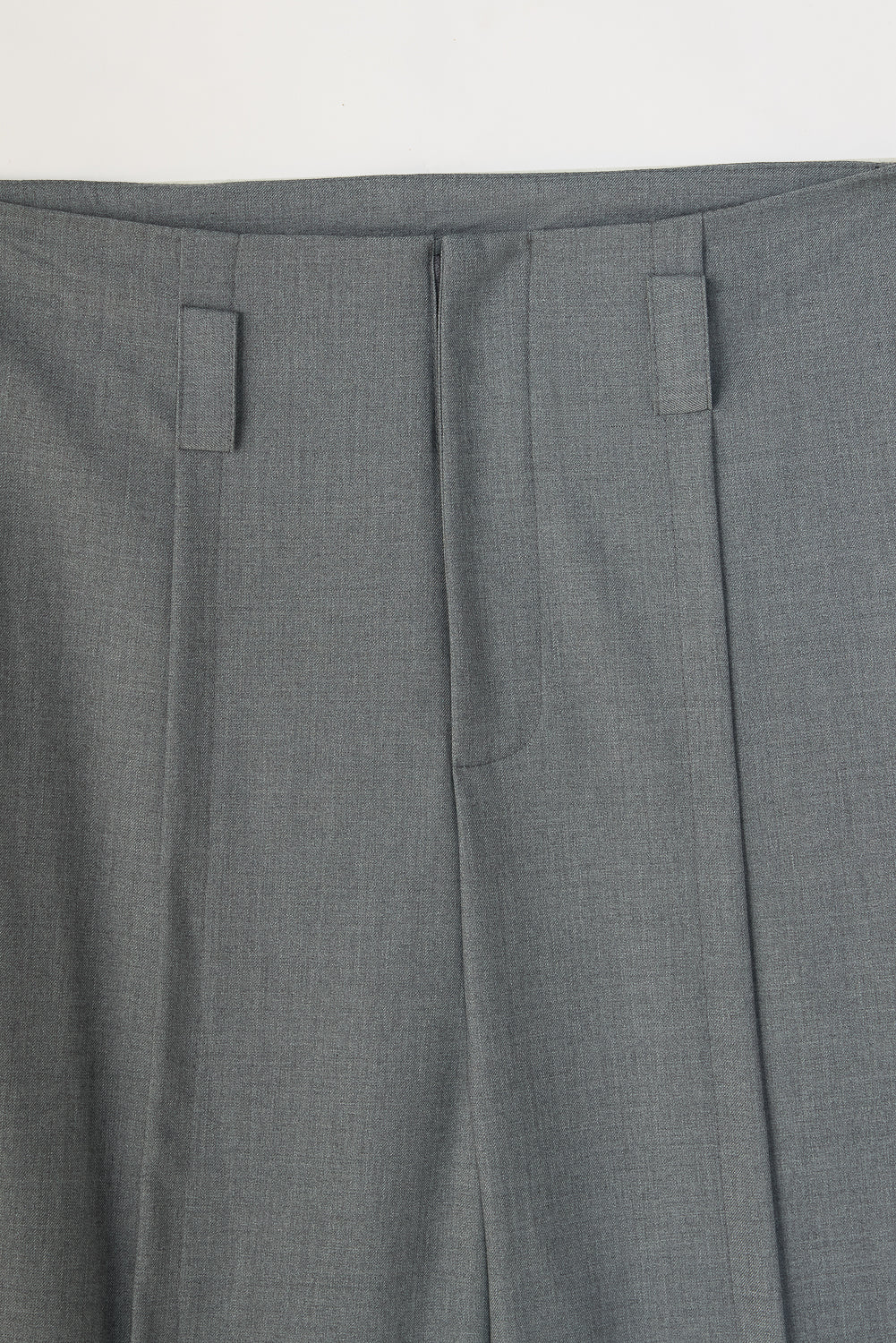 Slubbed Grey Front Slited Korean Pants