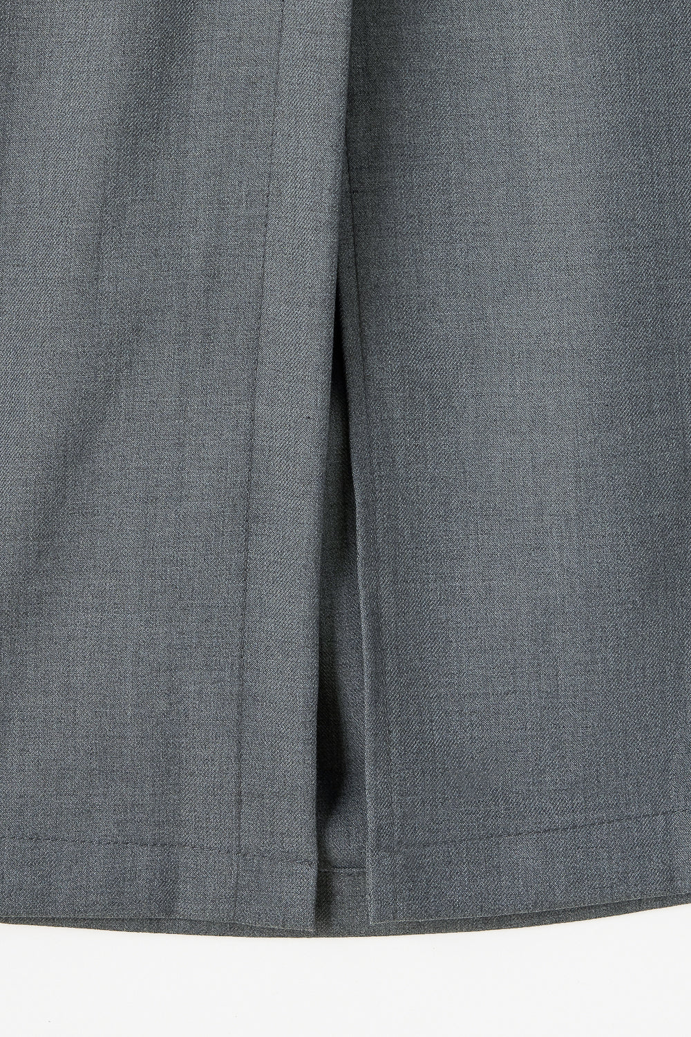 Slubbed Grey Front Slited Korean Pants