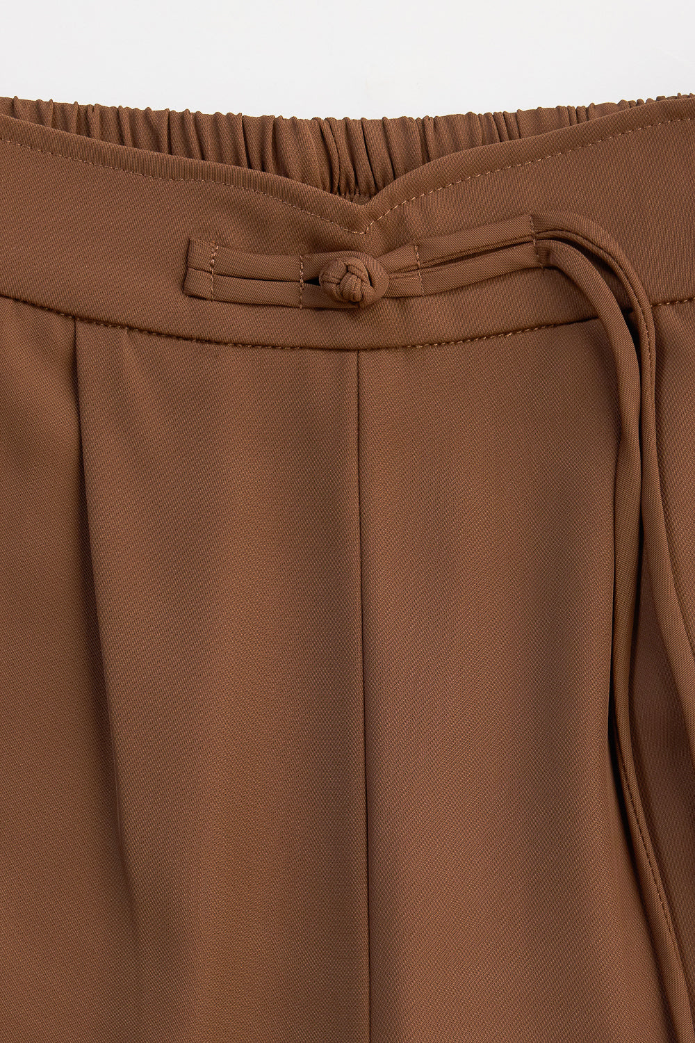 Mocha Brown Knotted Waist Korean Pants