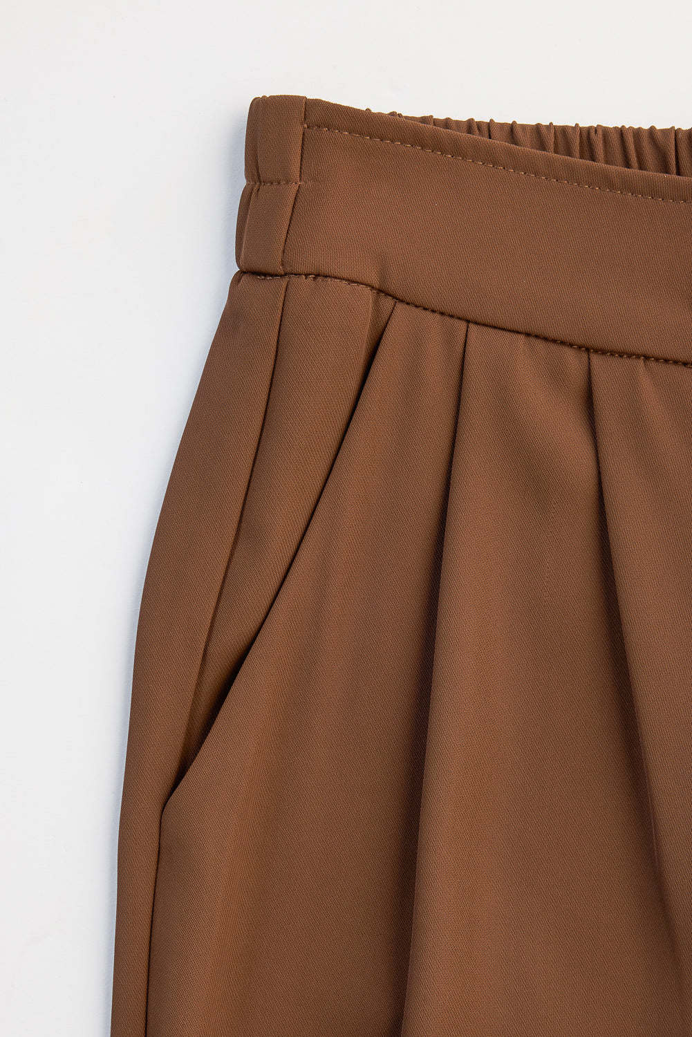 Mocha Brown Knotted Waist Korean Pants