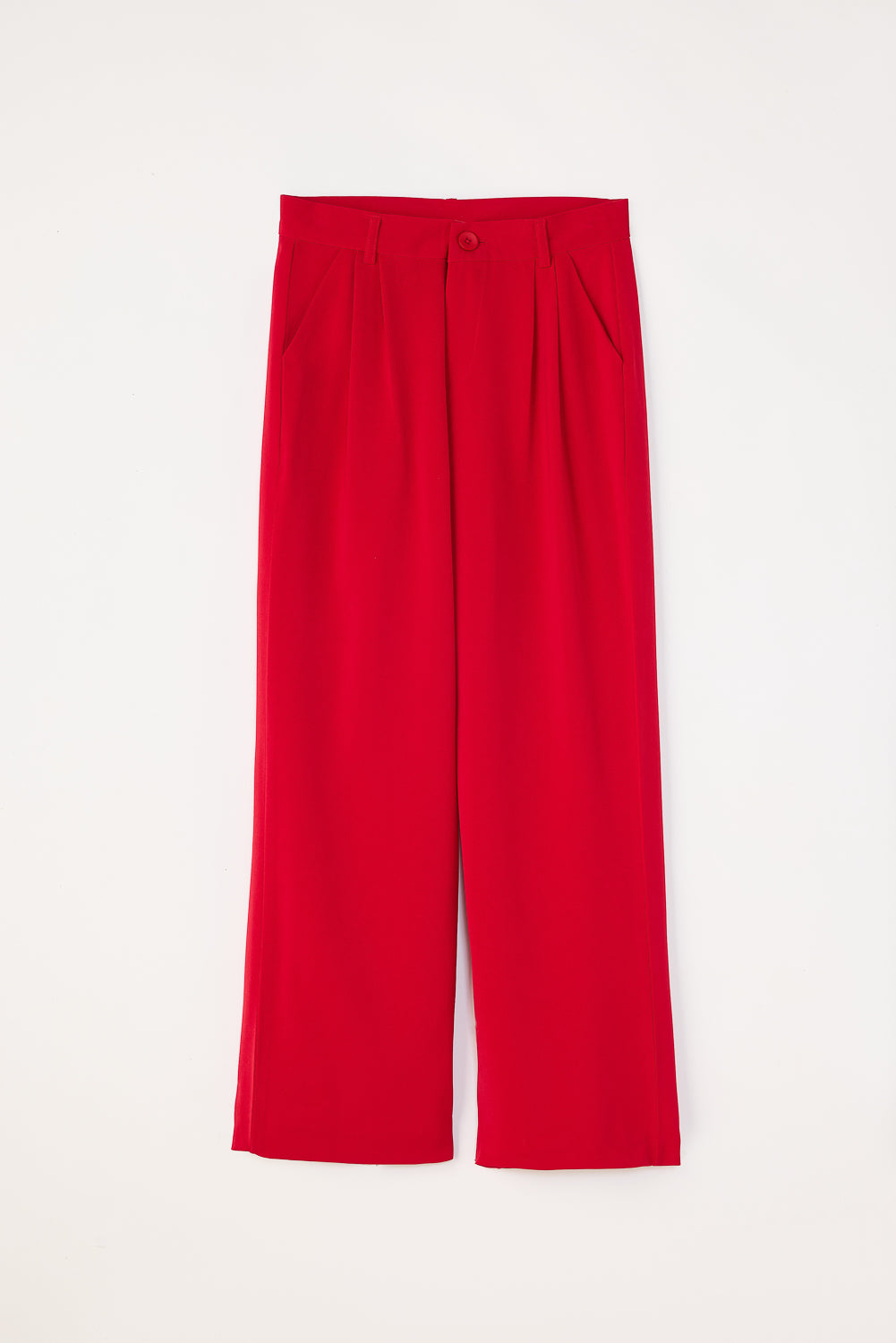 Scarlet Red Double Pleated Korean Pants