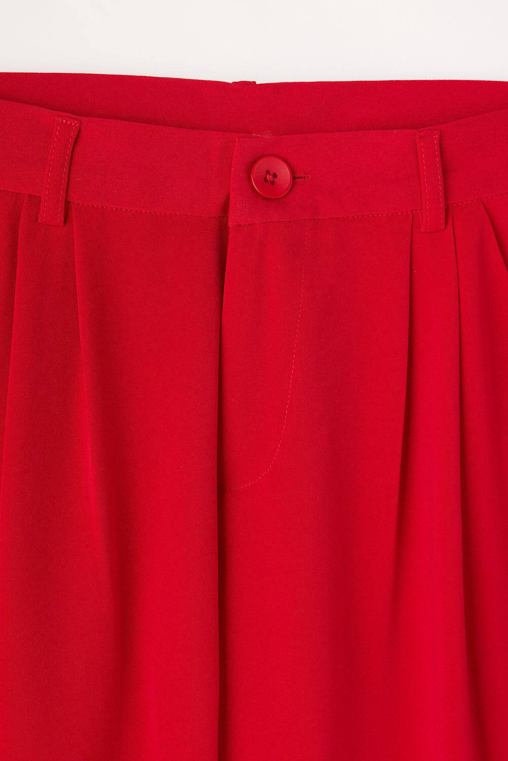 Scarlet Red Double Pleated Korean Pants