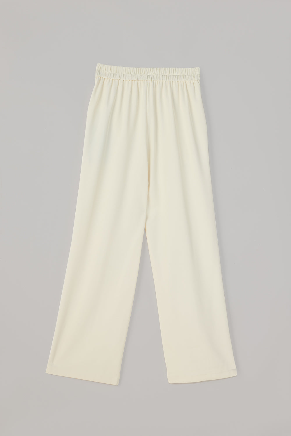 Egret White Knotted Waist Korean Pants