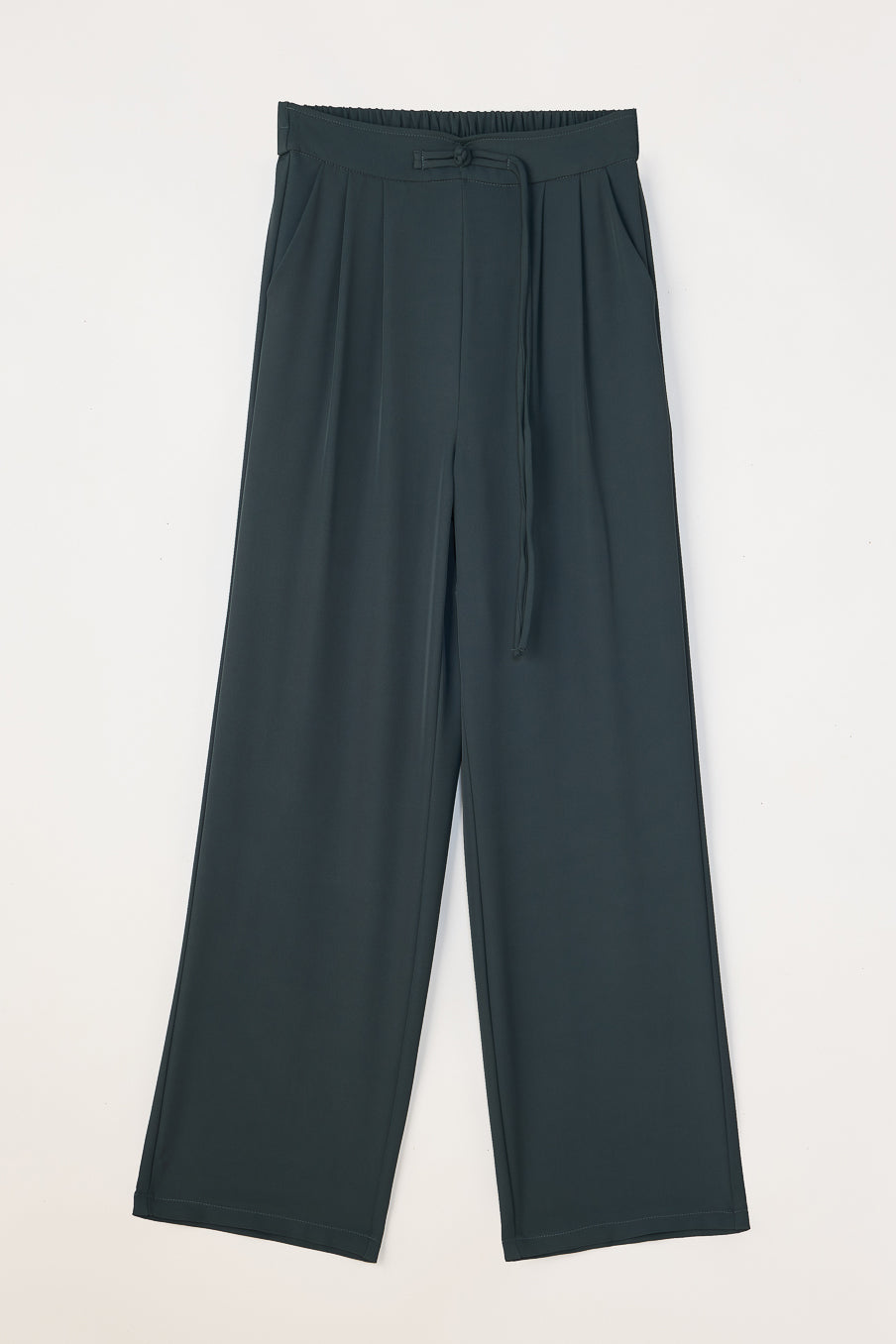 Mist Grey Knotted Waist Korean Pants