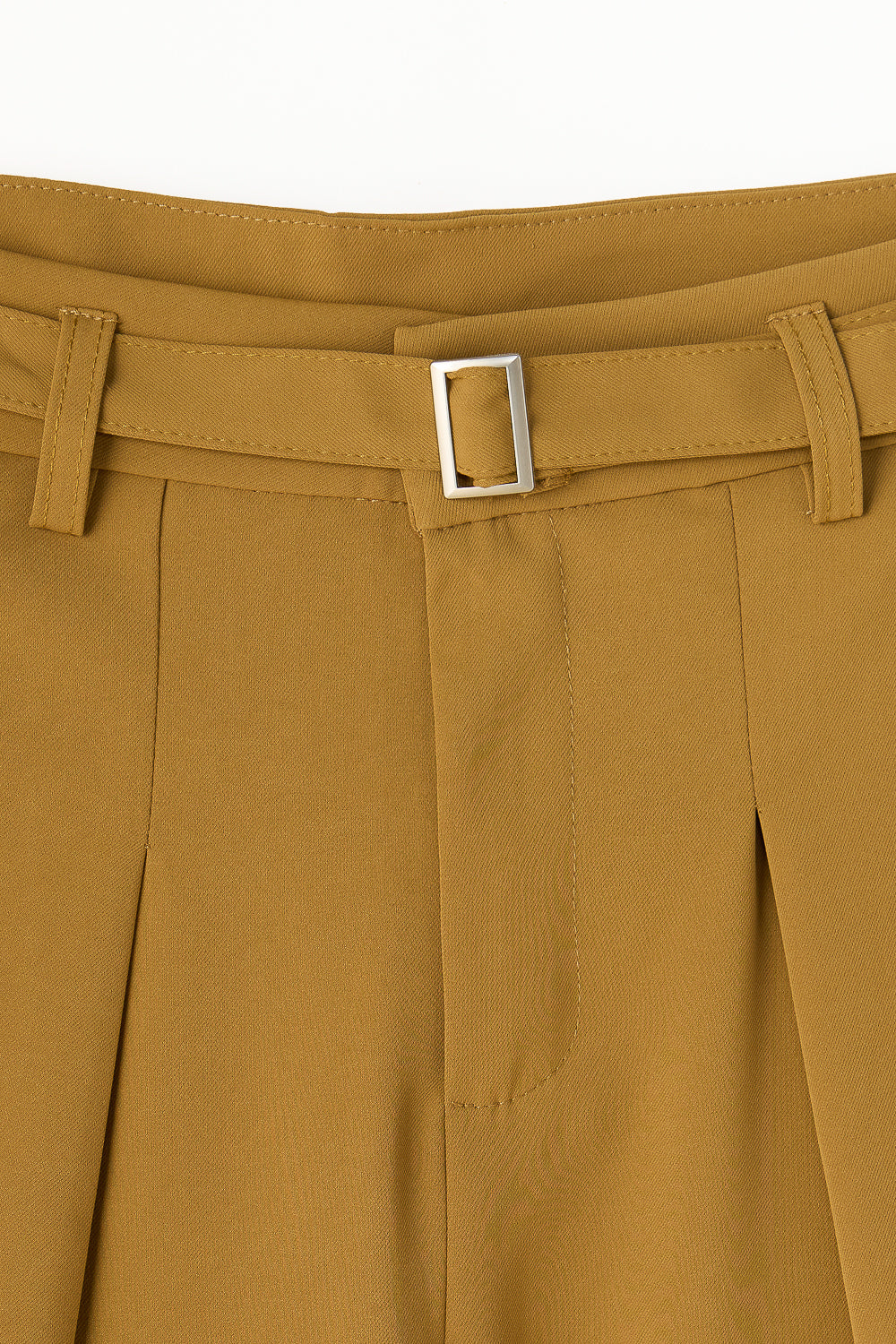 Clay Brown Belted Flared Korean Pants