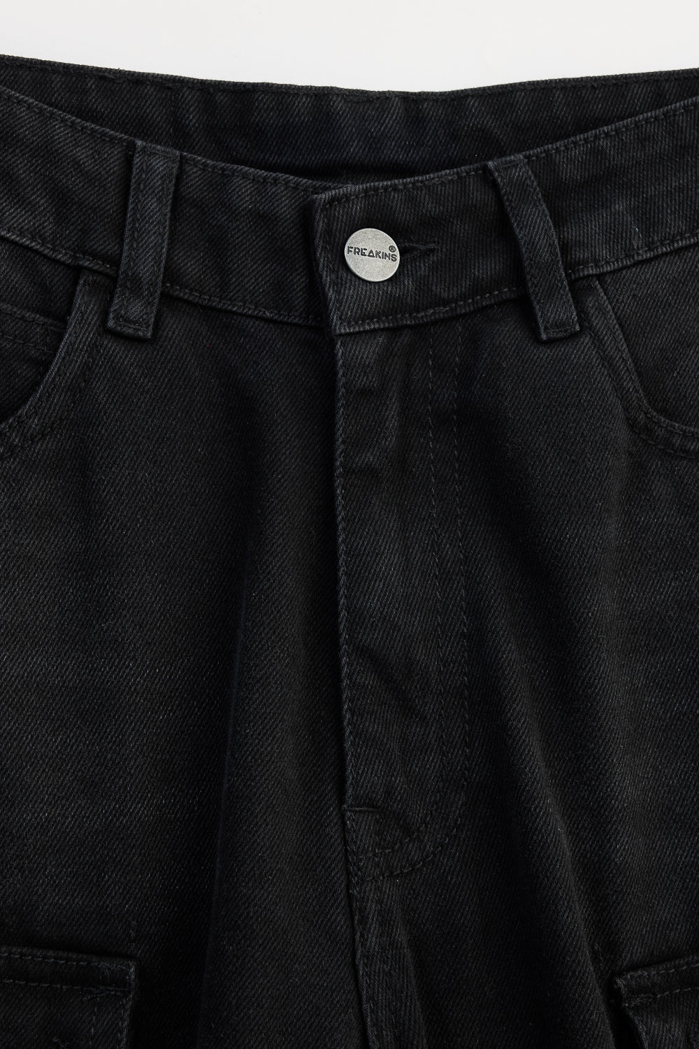 Raven Black Denim Cargo Jeans