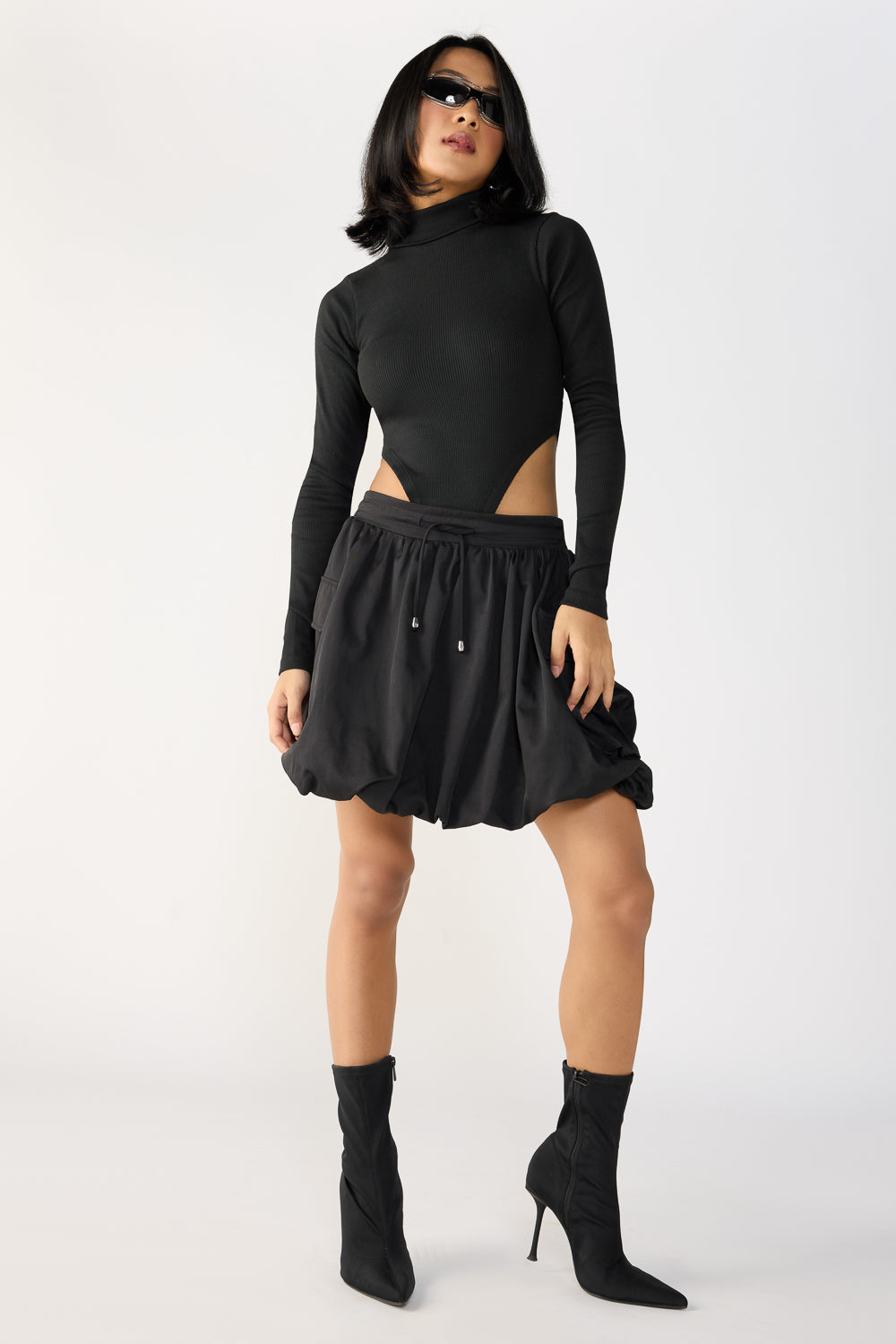 Blackout Parachute Mini Skirt