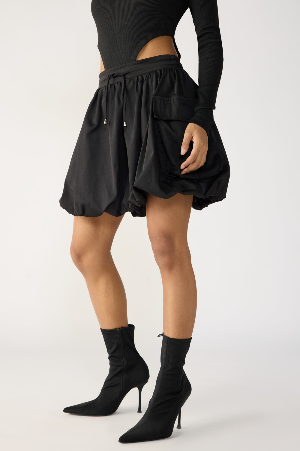 Blackout Parachute Mini Skirt