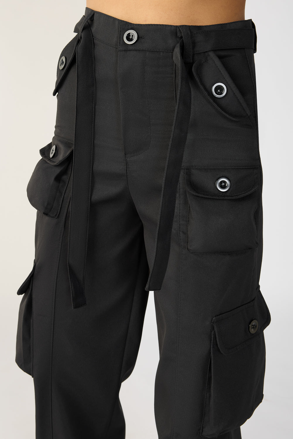 パンツ viavanda high waist cargo pants black 通販生活 ファッション PANTS CARGO WAIST HIGH / VIAVANDA