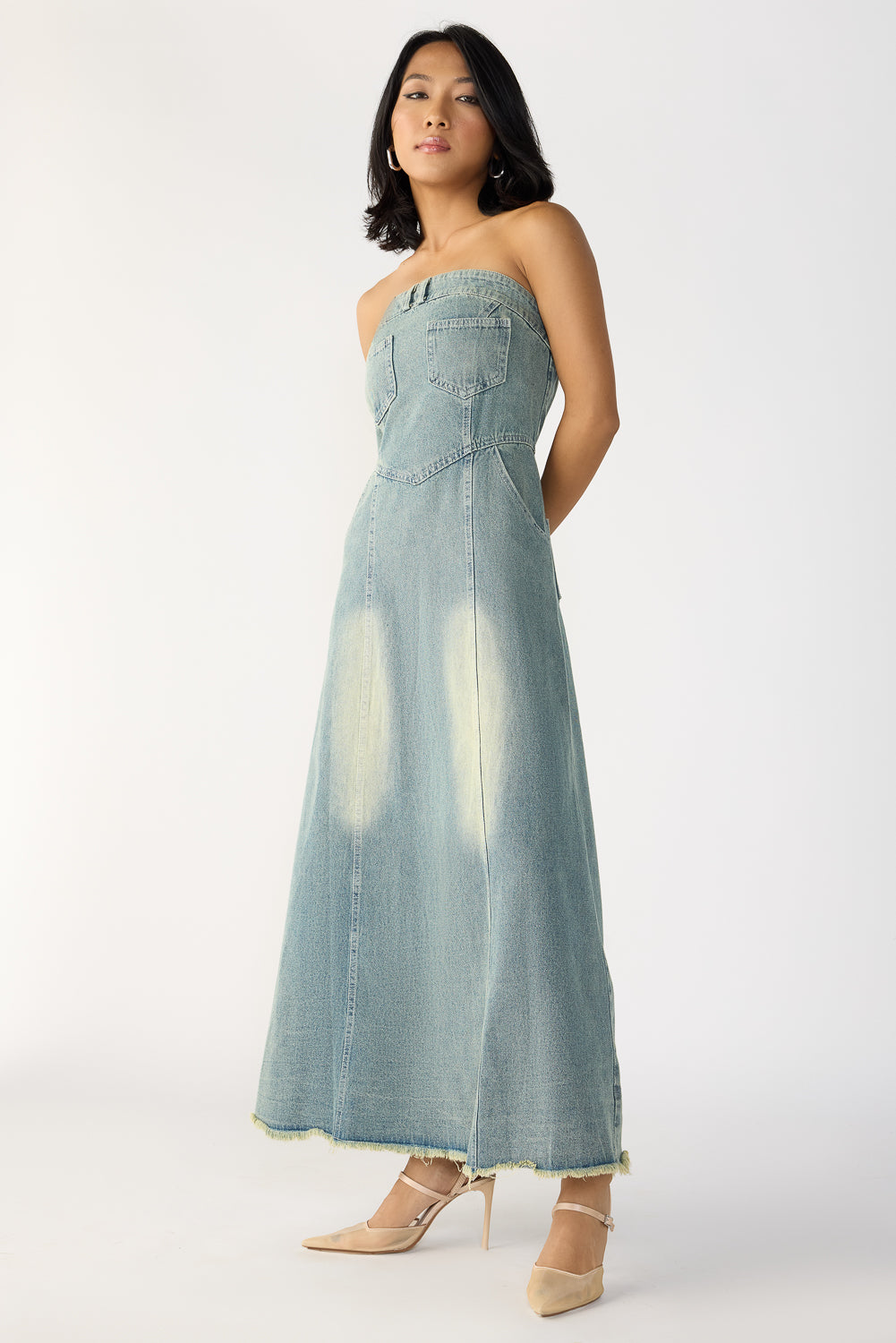 Strapless Washed A-line Dress