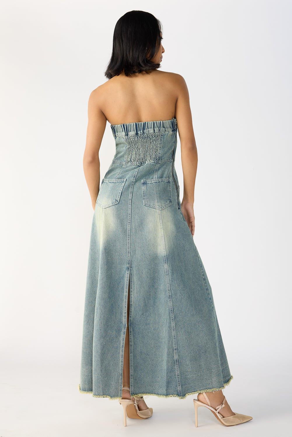 Strapless Washed A-line Dress