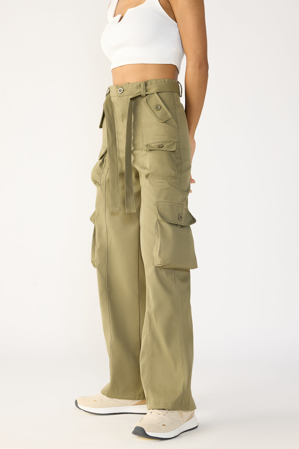 Dusky Olive Straight Cargos