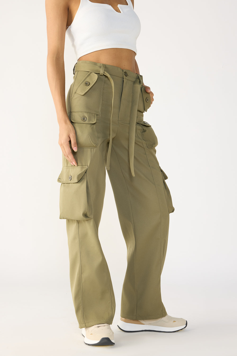 Dusky Olive Straight Cargos