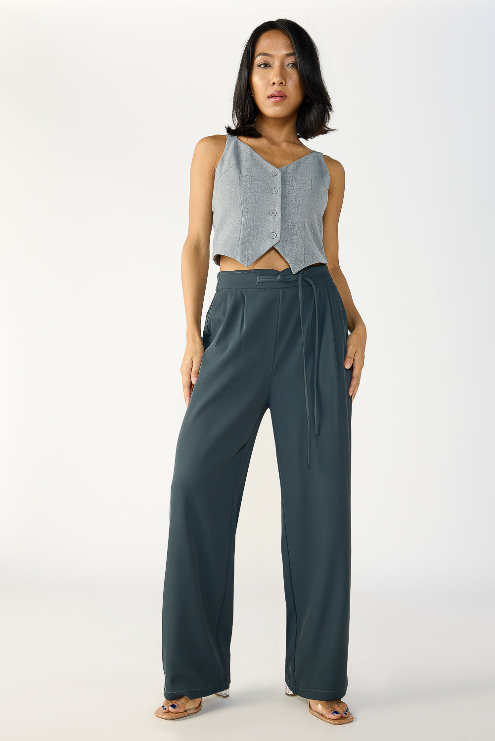 Mid-Waist Knotted Pants