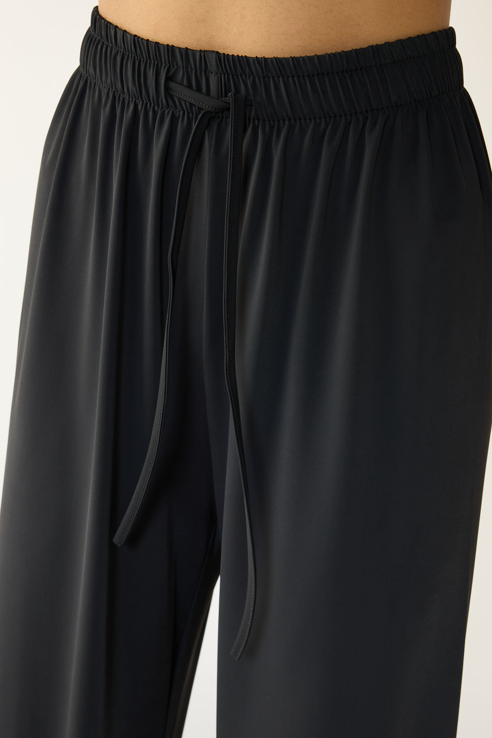 Black Elasticated Flared Korean Pants