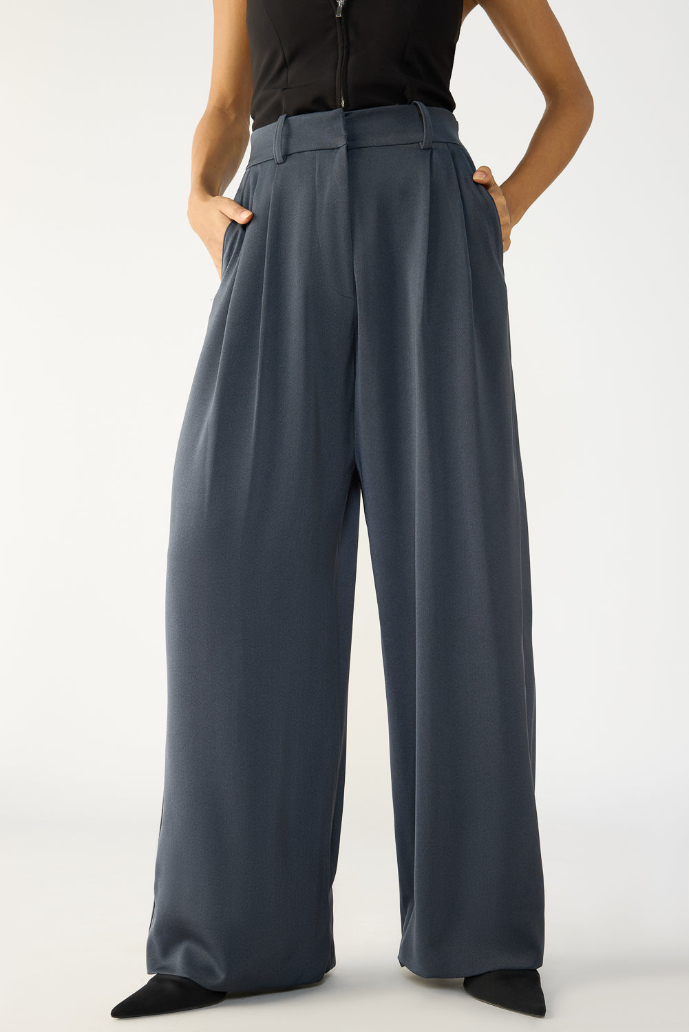 Charcoal Grey Adjustable Korean Pants