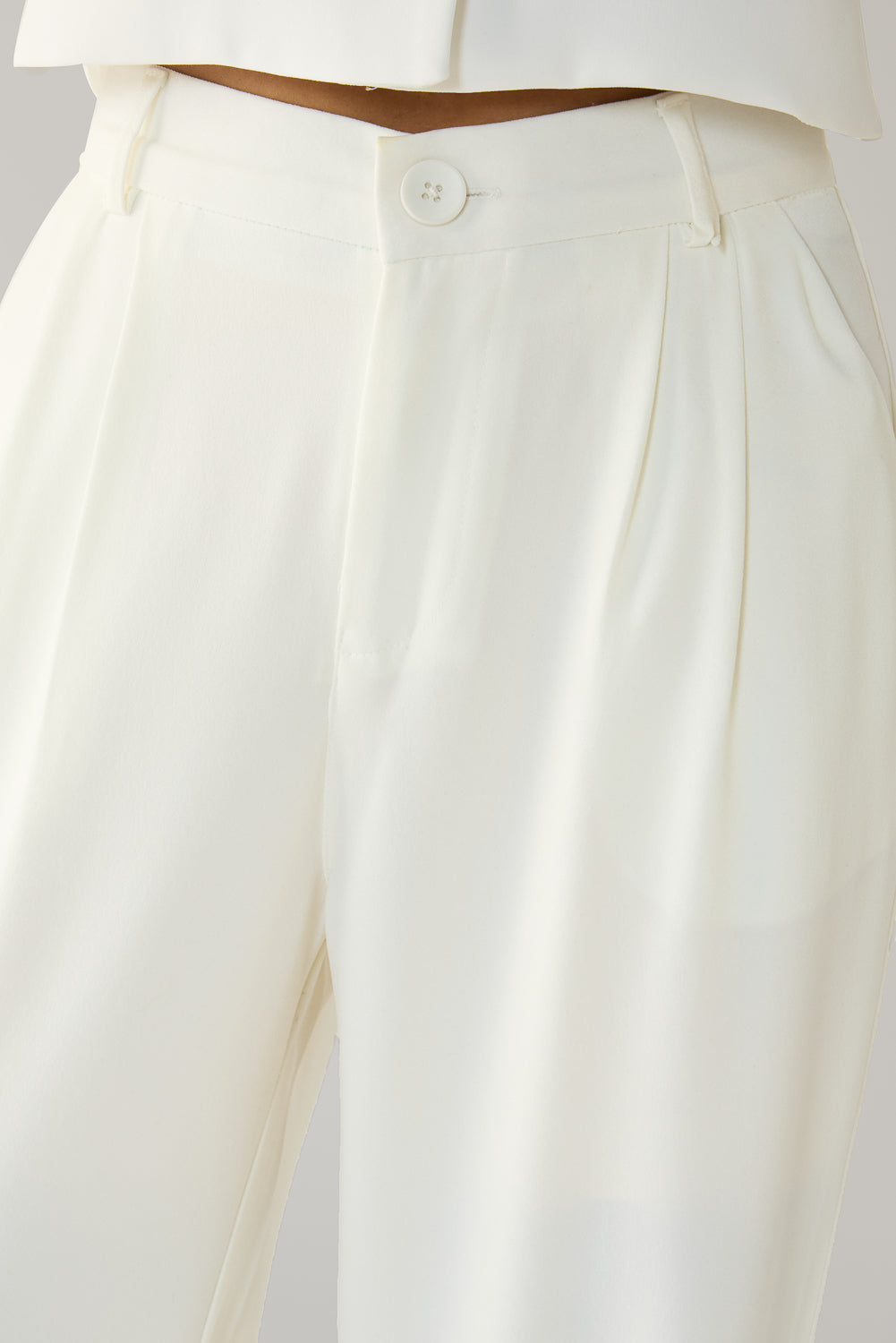 Off White Double Pleated Korean Pants