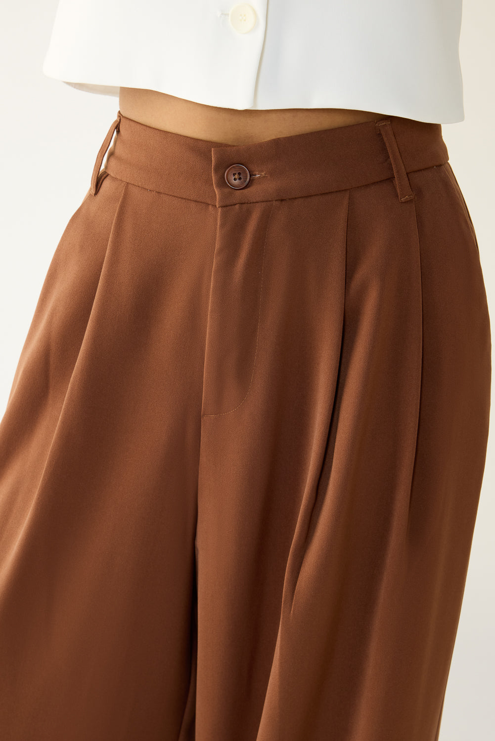 Chocolate Brown Flared Formal Korean Pants