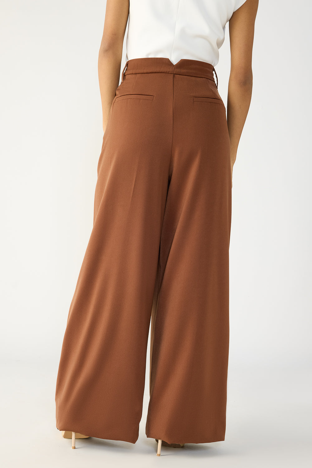 Chocolate Brown Flared Formal Korean Pants