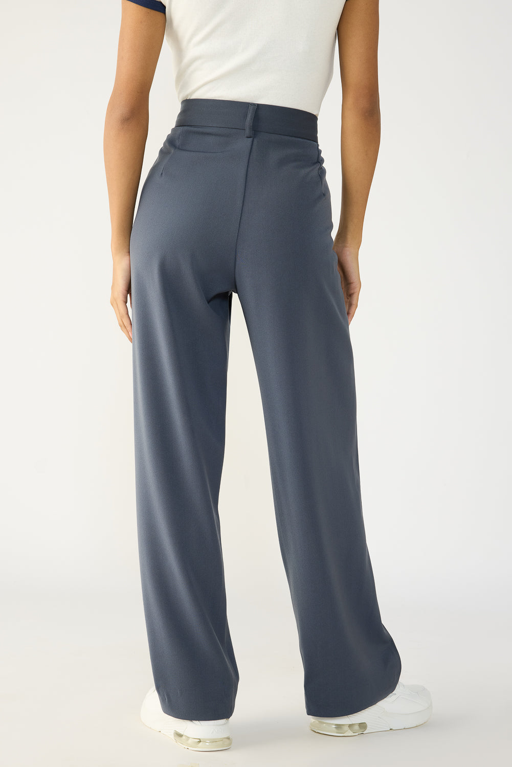 Smoky Grey Pleated Korean Pants