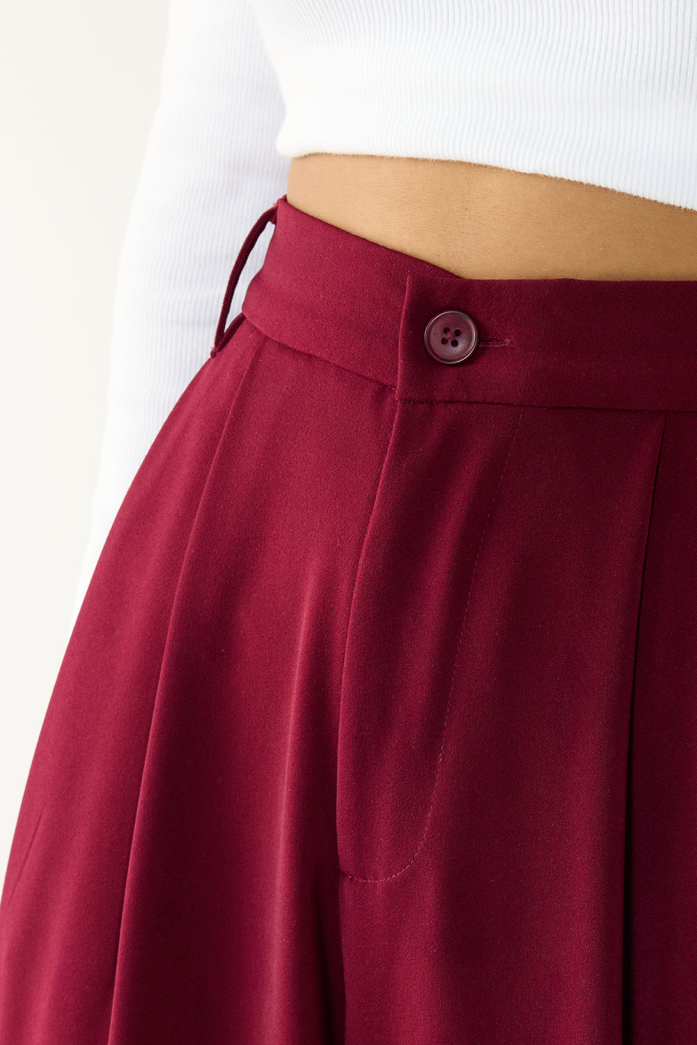 Maroon Flared Formal Korean Pants