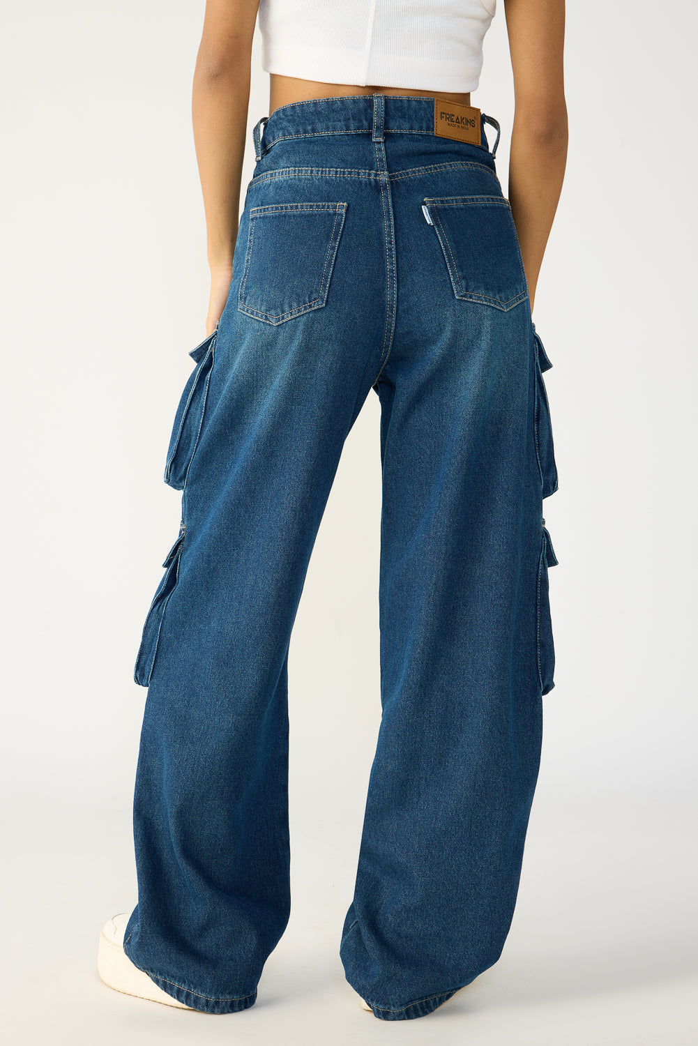 Azure Blue Cargo Jeans