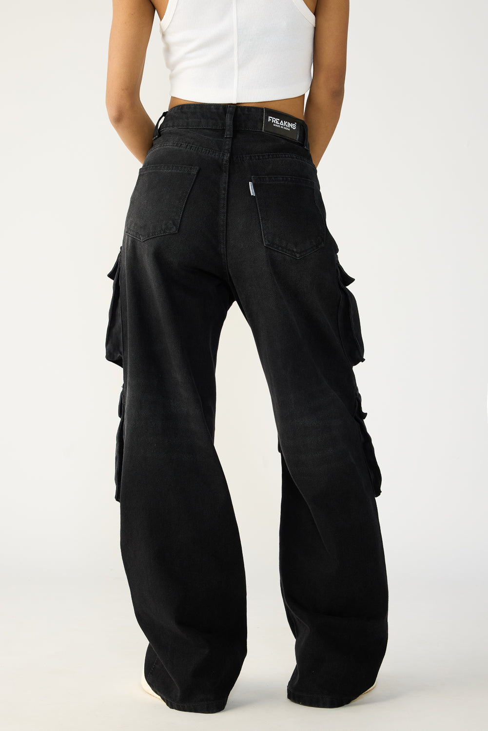 Raven Black Denim Cargo Jeans