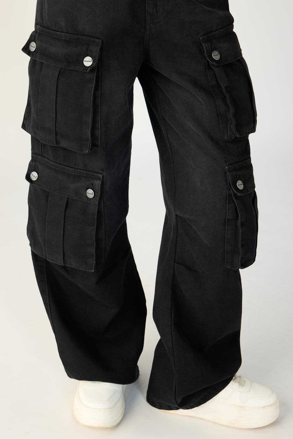 Raven Black Denim Cargo Jeans