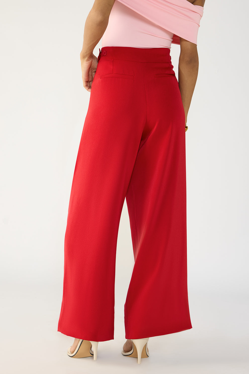 Ruby Red Adjustable Korean Pants