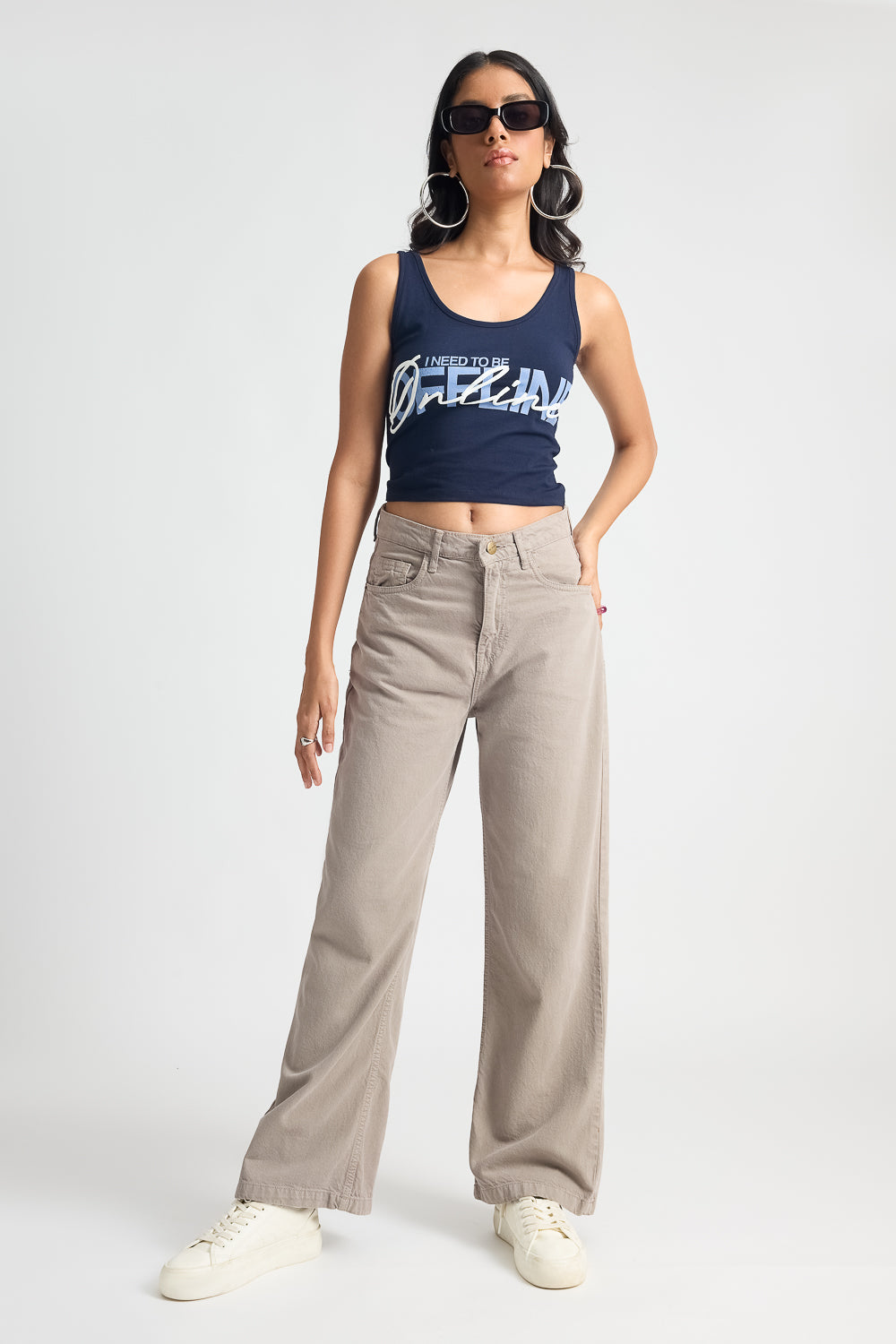 Ash Grey Women's Wide Leg Jeans