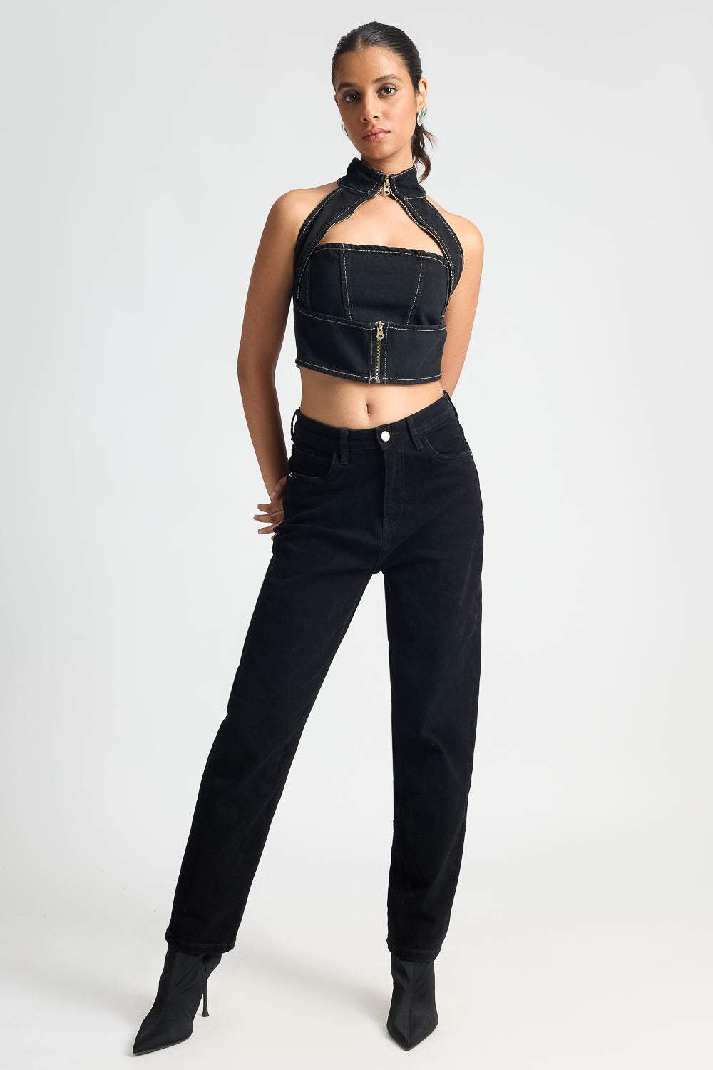 DENIM STRAIGHT FIT DUNGAREE