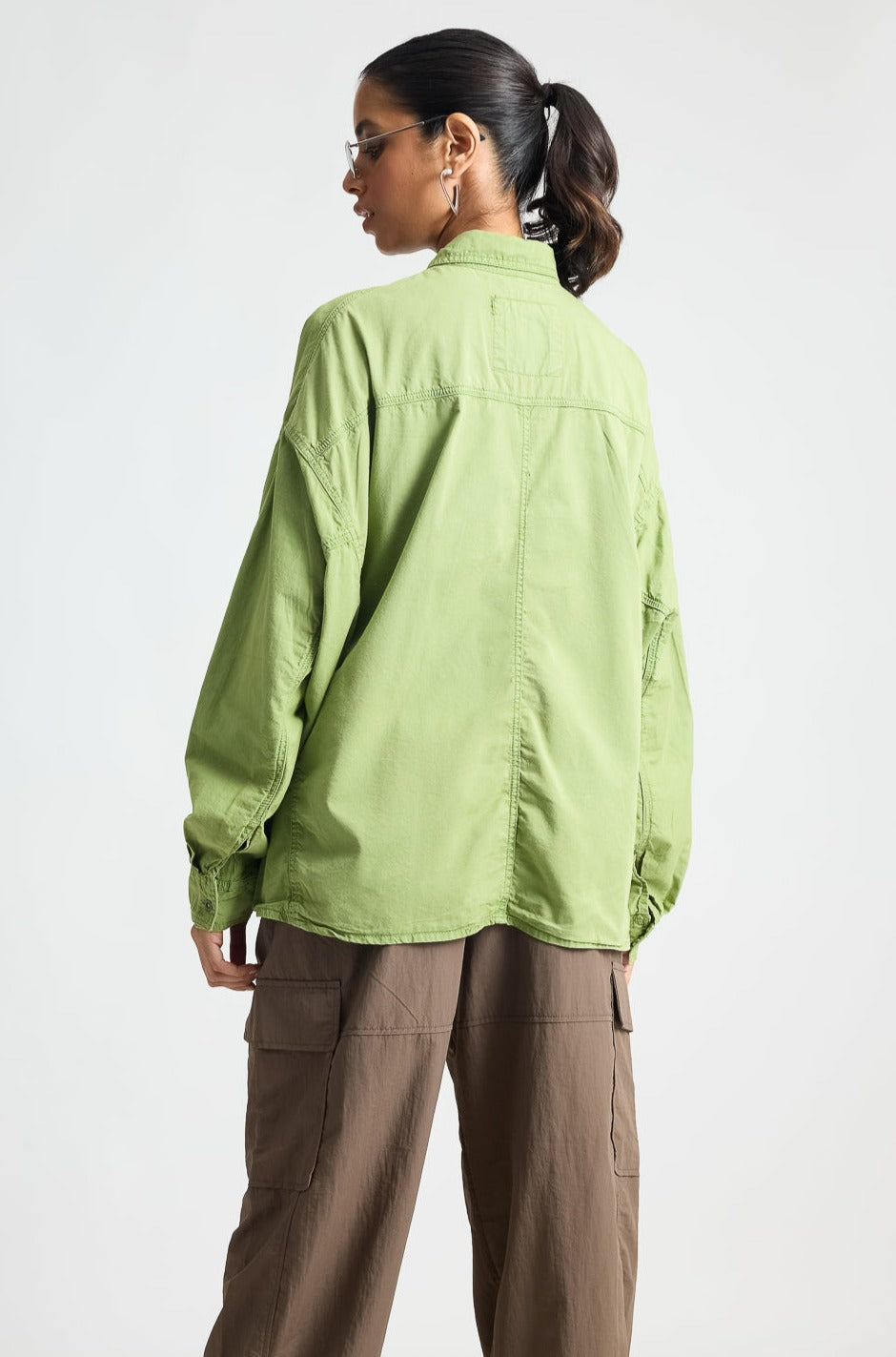 Kiwi Green Long Sleeve Casual Shirt