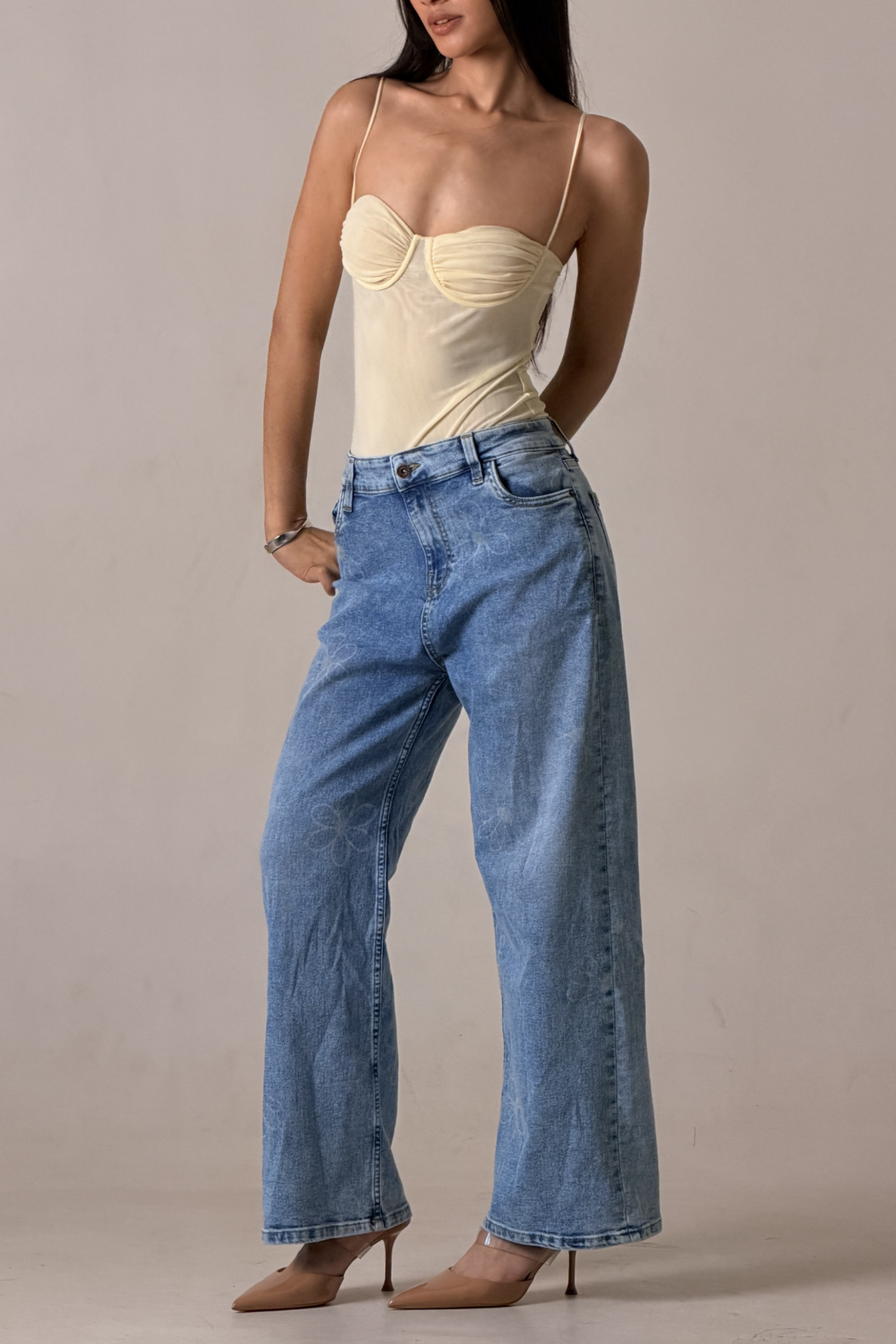 Y2K Angel Wide Leg Jeans