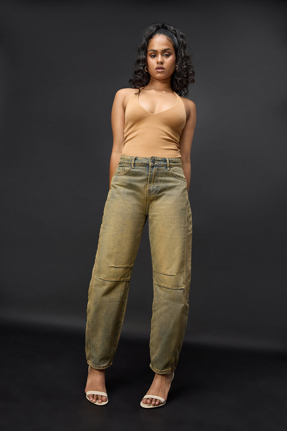 Terracotta Earth Barrel Leg Jeans