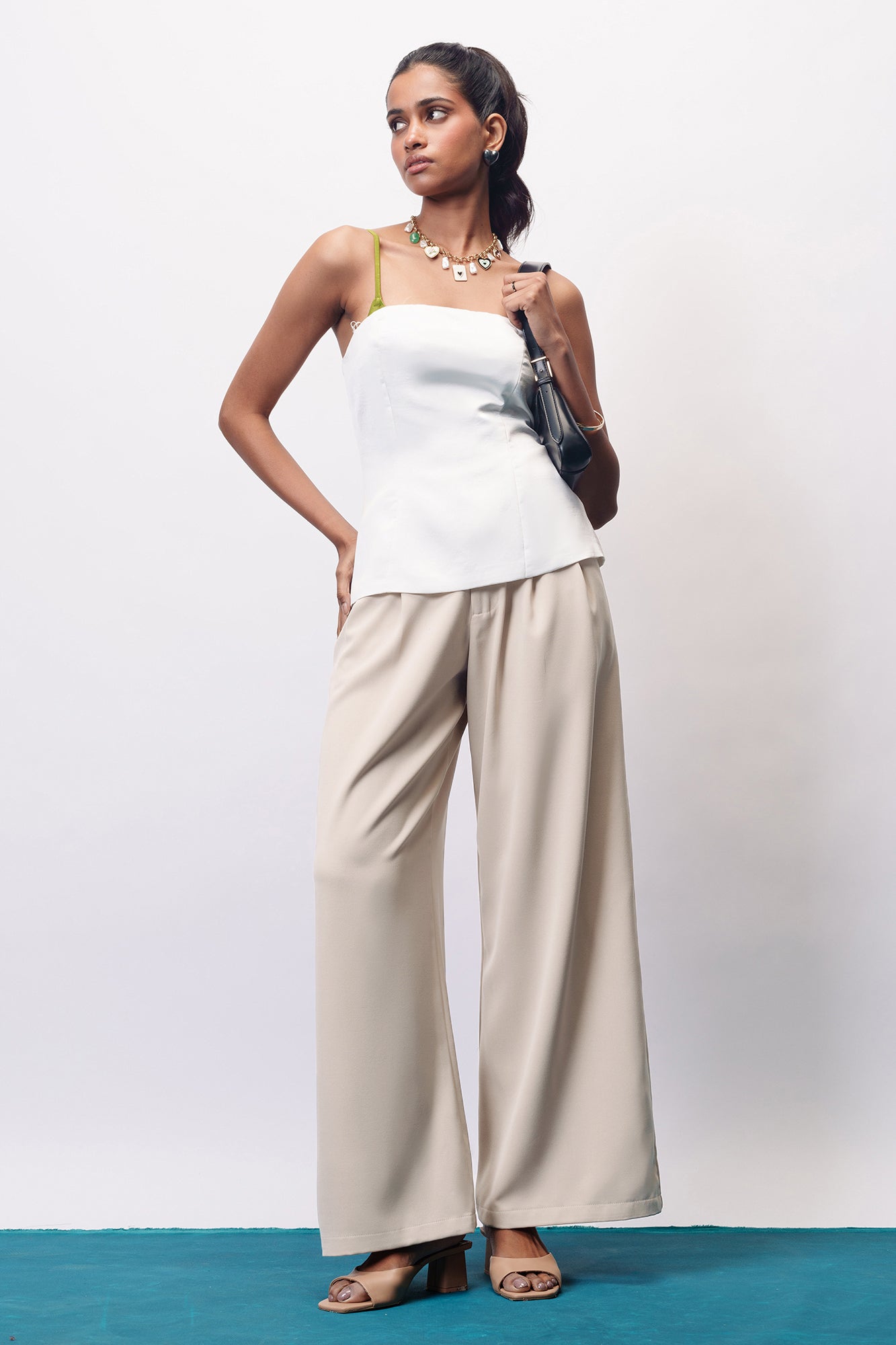 Dewy Beige Women's Super Flared Korean Pants