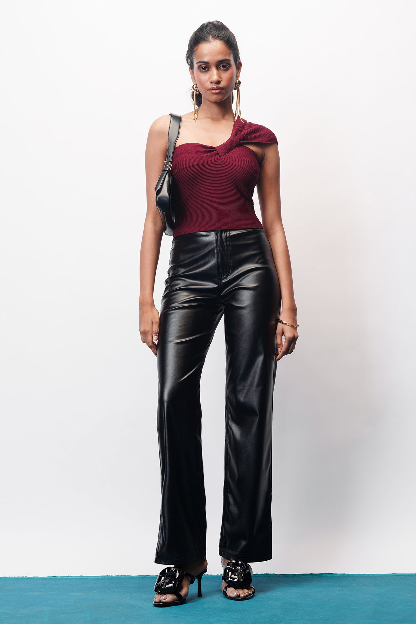 Iconic Slit Hem Leather Pants