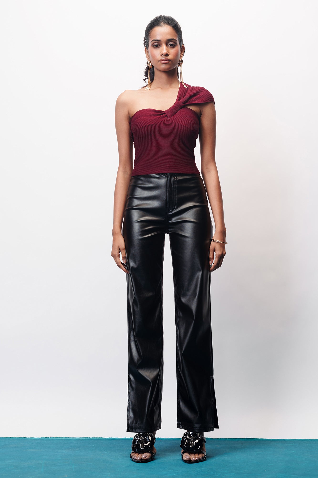 Iconic Slit Hem Leather Pants