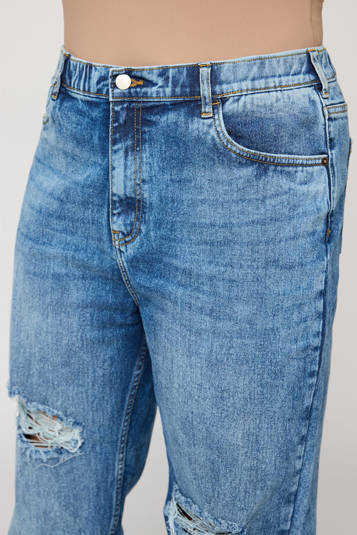 Urban Rips Curve Elasticated Mom Jeans